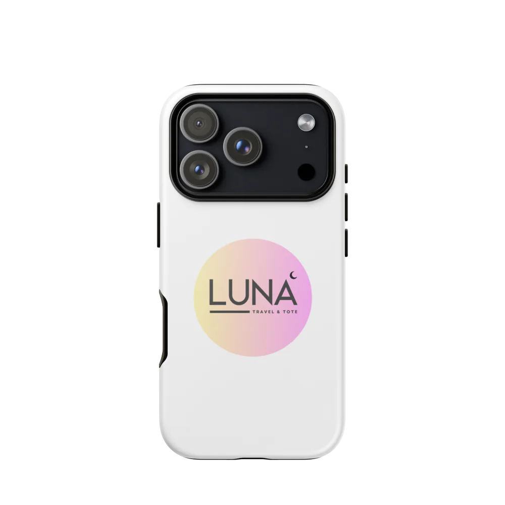 Tough Case for iPhone® 11 to 17 with Luna Travel & Tote Logo