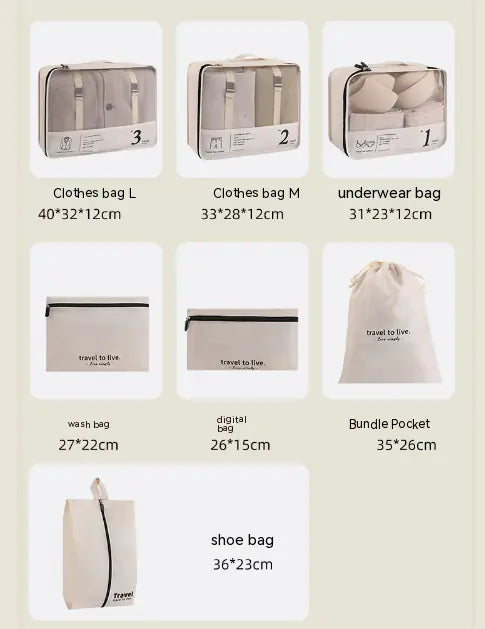 Elegant Travel Storage Bag Set (7 piece) – Chic & Organized Packing