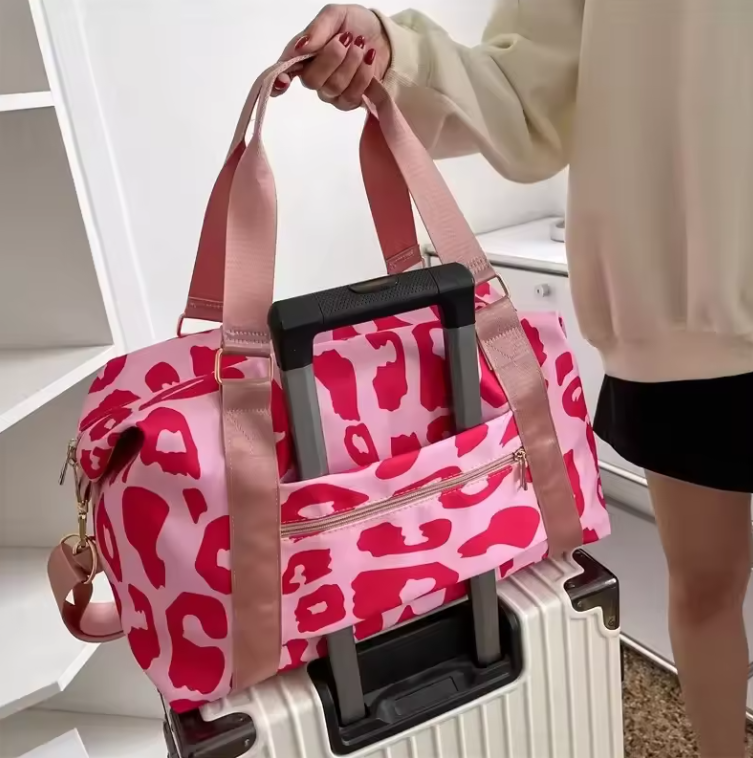 Luxe Leopard Print Travel Tote – Stylish & Practical