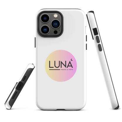 Tough Case for iPhone® 11 to 17 with Luna Travel & Tote Logo