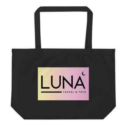 Large Eco Tote with Chic Pink/Yellow Luna Travel & Tote Logo
