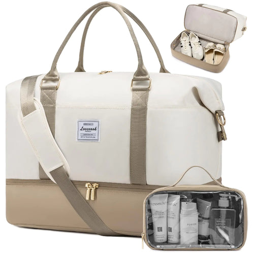 LOVEVOOK Weekender Travel Bag with Toiletry Bag & Shoe Compartment